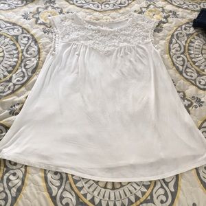 Pink Blush white lace maternity shirt